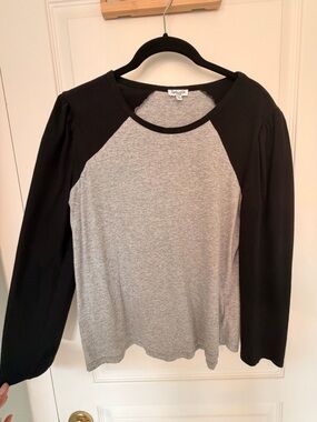 Splendid Black and Heather Gray Raglan Tee